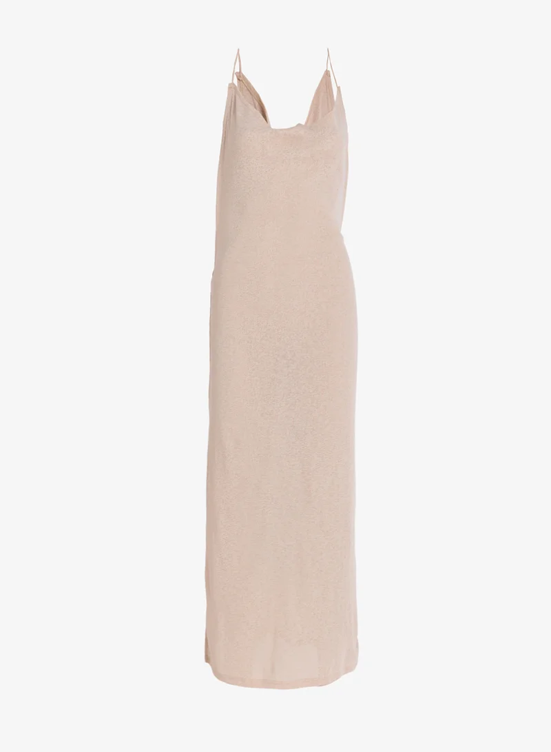 جينجر Halter Neck Sheer Beach Dress